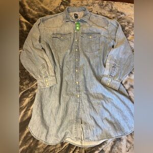 GAP Women’s UltraSoft Organic Western Denim Big Shirt XL Tall